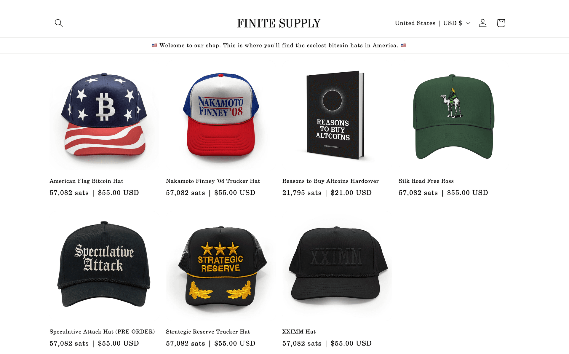 Hats with Bitcoin prices